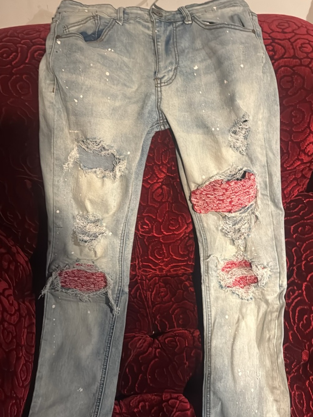 KDNK Light Wash Denim Jeans with Classic Hardware